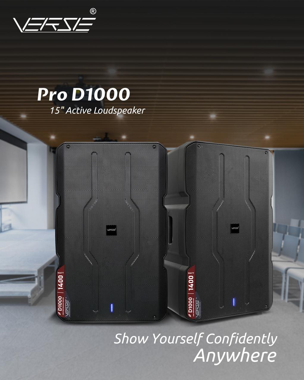 VERSE PRO D1000 – 15" Active Speaker – 1400W – Original Garansi Resmi – Harga Sepasang = 1 Pair / 2 Unit