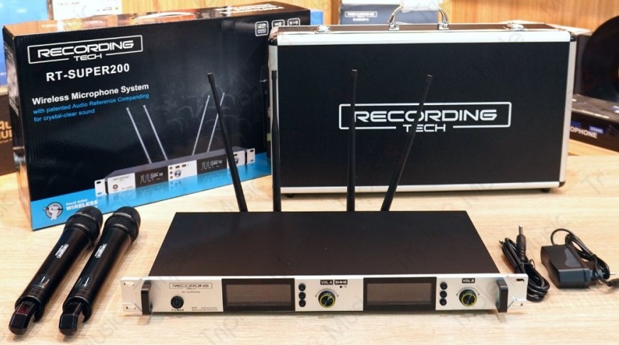 RECORDING TECH RT SUPER200 WIRELESS MICROPHONE – 2 CHANEL MIC WIRELESS – SUPER200 ONLY ORIGINAL GARANSI RESMI